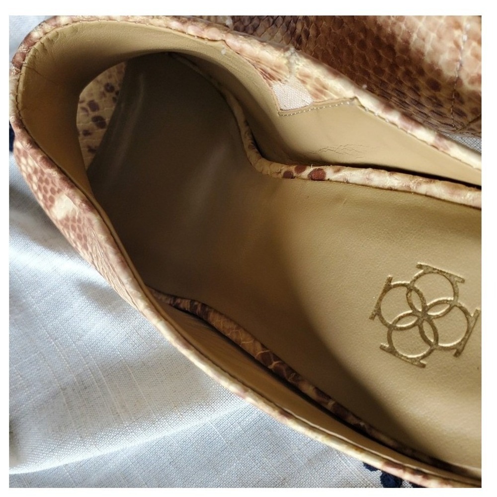 Ann Taylor Maya Python Mule Peep Toe Lux Summer 8… - image 8